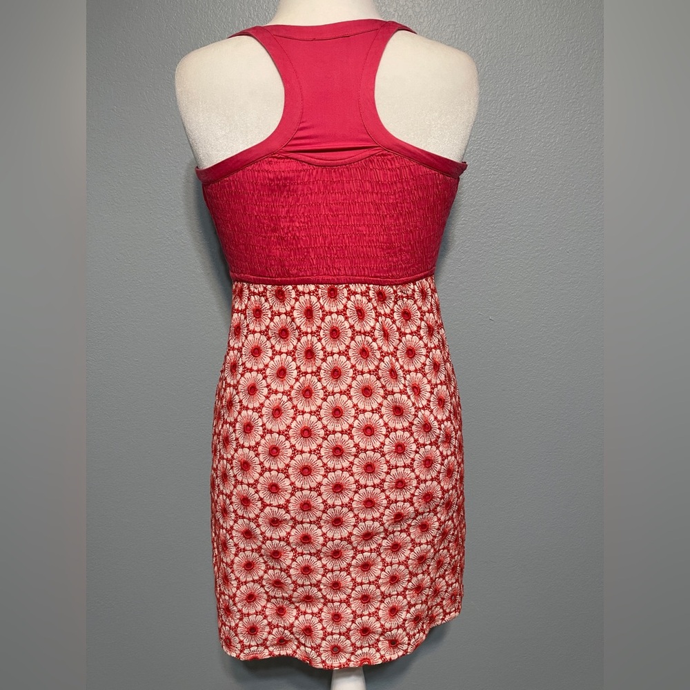 Anthropologie Fei Pink Lace Dress Fit Flare Floral Eyelet Sundress Y2K Size 2 - Picture 3 of 10